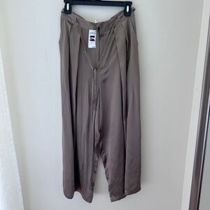FRAME Silk Wide Leg‎ Cropped Pants High Waist Trousers Neutral Size 2 - DEFECT